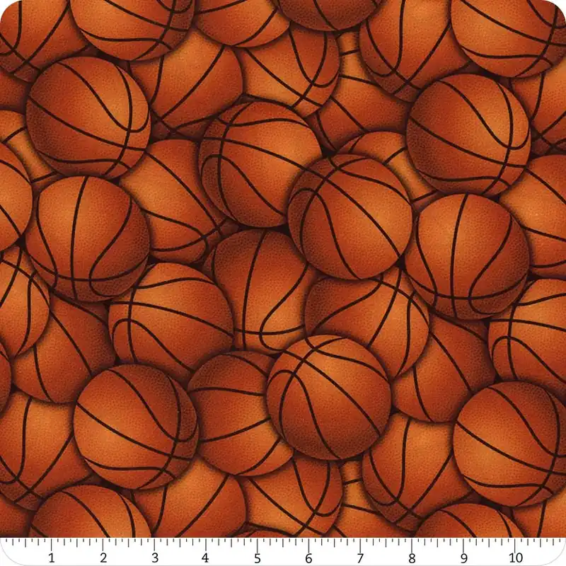 Clearance Timeless Treasures Orange Packed Basketball Yardage | SKU# CD3019-ORANGE